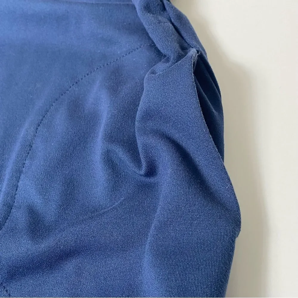 J.Jill Ponte Knit Crew Neck 3/4 Sleeve Shift Dress In Blue Women's Size Medium